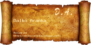 Dalkó Aranka névjegykártya