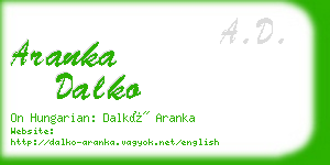 aranka dalko business card